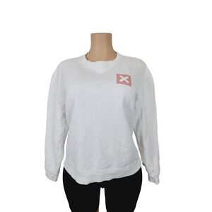 Blue Banana design X logo on‎ chest and back Sweatshirt Women's Size M, White